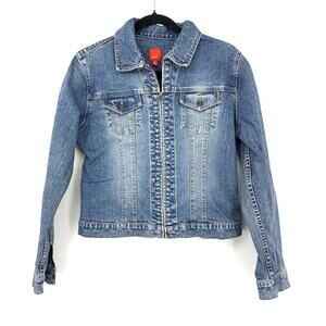 Vintage Esprit Full Zip Front Jean Jacket Womens Size Small Washed Denim